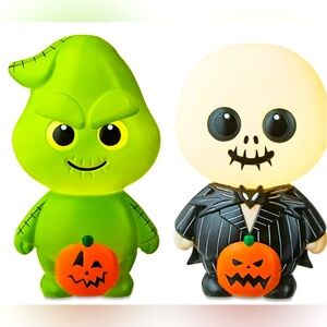 Oogie Boogie and Jack Skellington LED Halloween 
Blow Molds NWT